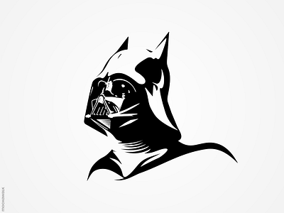 Bat Vader art batman darthvader design fanart fanartdigital illustration monochrome stencilart