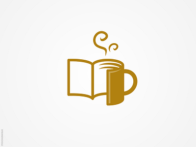 BookCafe book cafe coffee icon library logo logodesign logomark