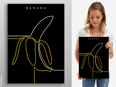 Line Art - Banana art banana design foodies lineart minimalist poster