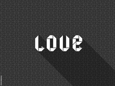 Love design love origami typo typography