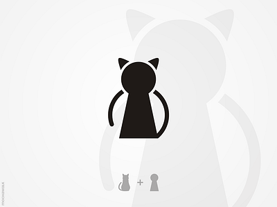 Cat Secret Logo black cat cat design identity key hole logo logodesign logomark secret