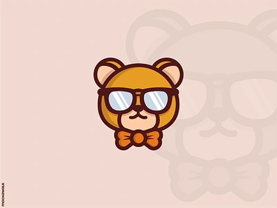 Nerdy Bear Logo animal bear character design geek genius identity illustration logo logodesign logomark nerd nerdy playful smart