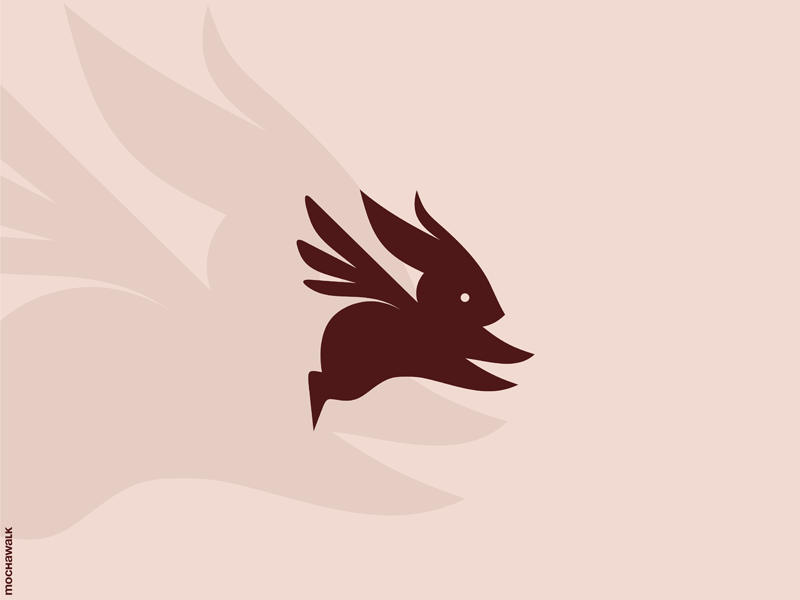 Flying Rabbit design identity logomark logodesign logo animal flying wings bunny rabbit