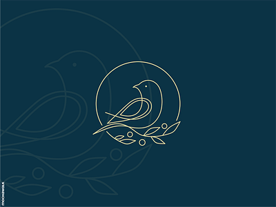 Bird Logo animal bird branch design identity leaf leaves lineart logo logodesign logomark minimalist monoline nature