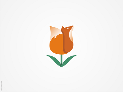 Tulip + Fox animal design flower fox identity logo logodesign logomark plant playful tulip