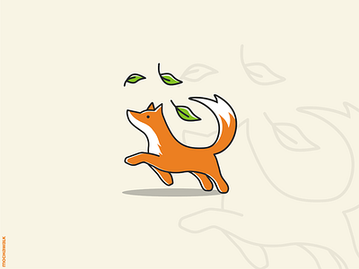 Fox animal characterdesign design fox illustration leaf leaves logo logodesign playful