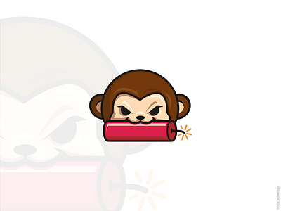 Dynamite Monkey bite bomb characterdesign design dynamite identity illustration logo logodesign logomark mascot monkey