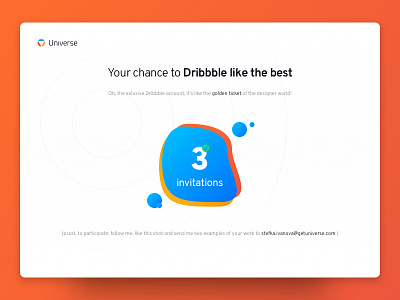 3 Dribbble Invitations digital workplace dribbble invitations orange universe webdesign