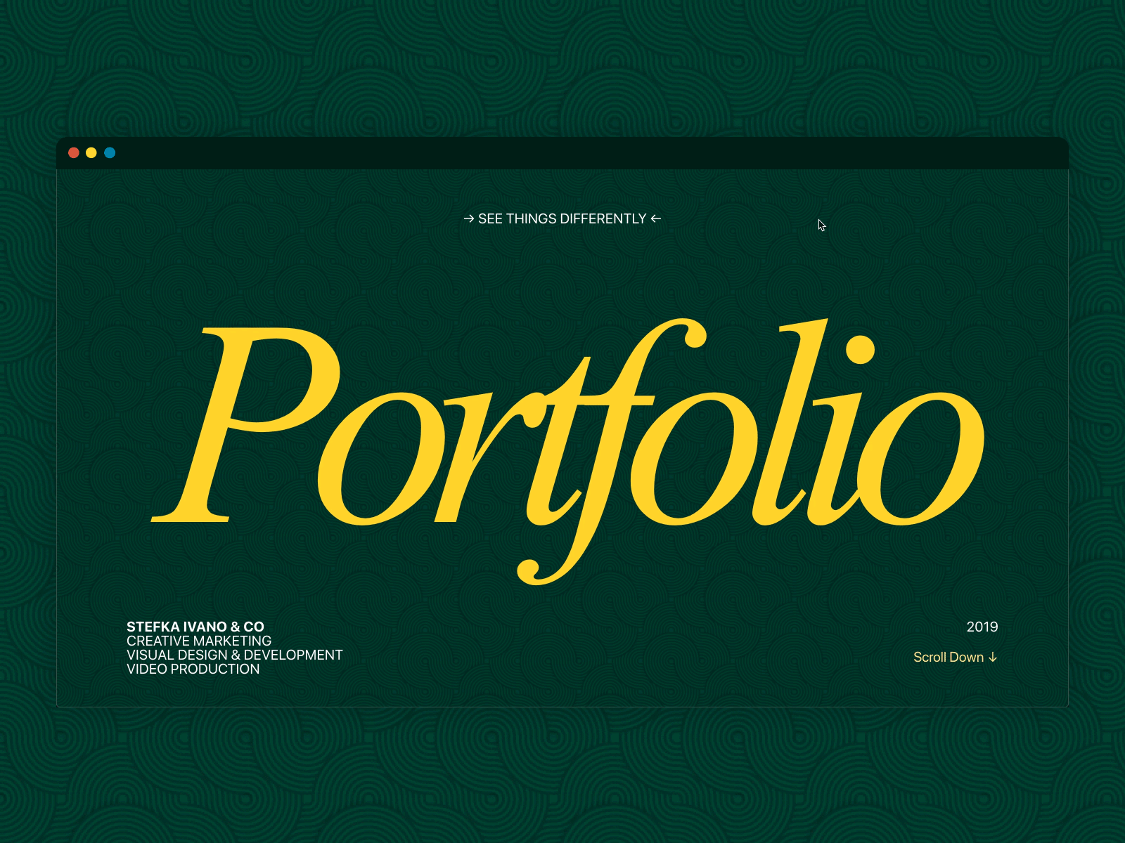 Portfolio - Stefka Ivano - First Touch branding design header interaction landing page portfolio scroll webdesign