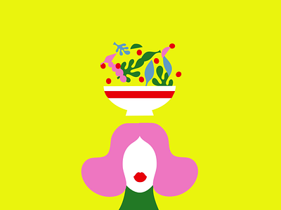 Woman & Salad design gif illustration loader loading logo motion design pizza salad woman