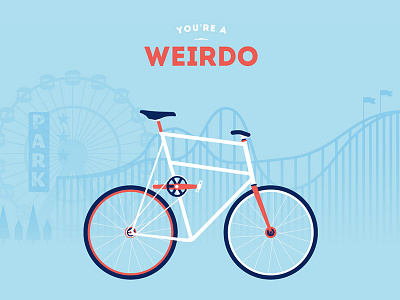 Weirdo Cyclemon bicycle bike biking cycle cyclemon illustration poster ride riding velo