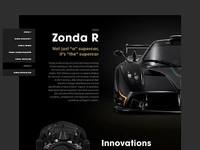 Pagani Zonda R - Product page redesign