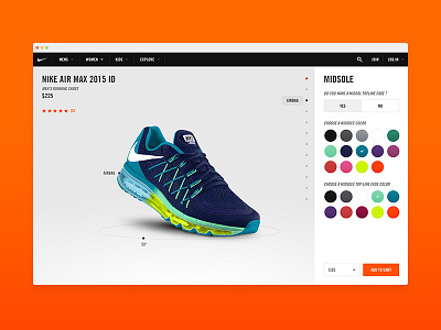 Nike ID Redesign customization flat icons id module nike redesign shoes ui