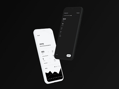 Zero APP - UI design animation app black brutalism health pedometer running steps tracking ui white