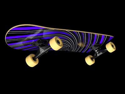Kinetic - Skateboard Blue Deck 3d branding c4d graphic design octane orthonormai sk8 skate skate deck skateboard truck wheel