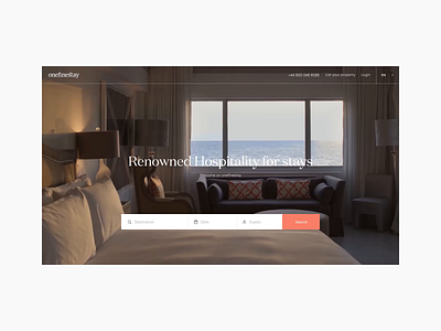 Onefinestay - Cover branding clean design flat interaction minimal responsive ui ux