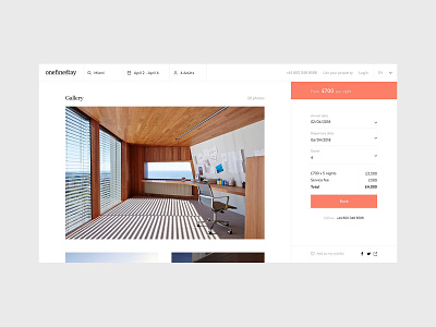 Onefinestay - Property airbnb design flat home house icons listing page minimal property property listing ui