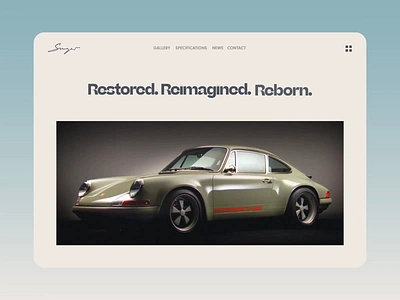 014 Web Animation 911 animation branding car ease in out gradient home interaction interactive design porsche singer sport ui web