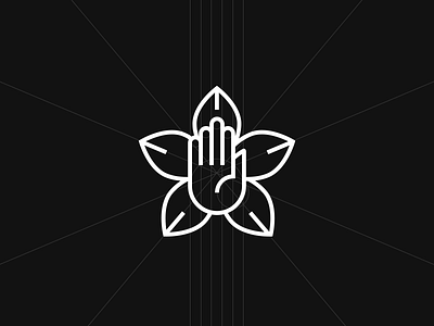 Hand and Bali flower branding ci concept design graphic id identity logo mark sign type typography