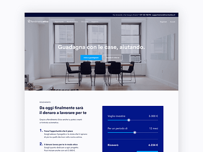 Rendimento Etico Homepage branding crowdfunding interface real estate ui uidesign ux design visual design web design website