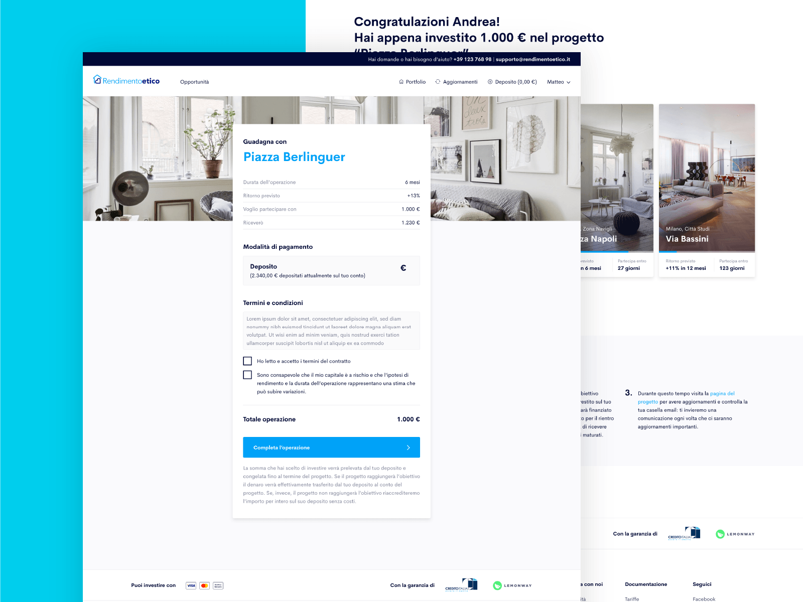 Rendimento Etico Invest by Elena Aquila on Dribbble