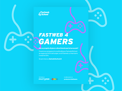 Fastweb 4 Gamers brand design branding crowdfunding design icon illustration logo poster visual design visual identity