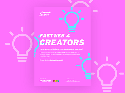 Fastweb 4 Creators brand design branding crowdfunding design icon illustration logo poster visual design visual identity