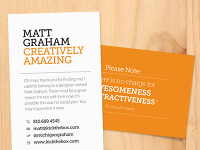 Business Cards business card orange museo slab sxsw