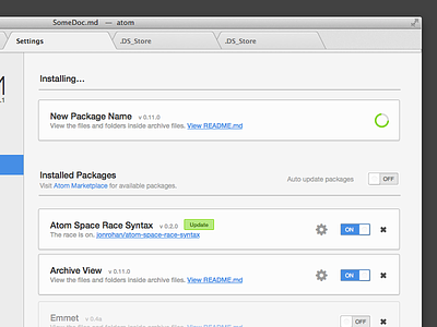 Atom.io Package Manager atom.io beta css packages sliders