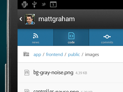 GitHub Tabbed Navigation android code view github octicons tabs