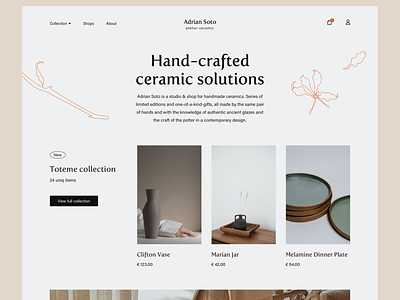 Shop Home Page branding ceramic clean daily ui hope page illustration ui design