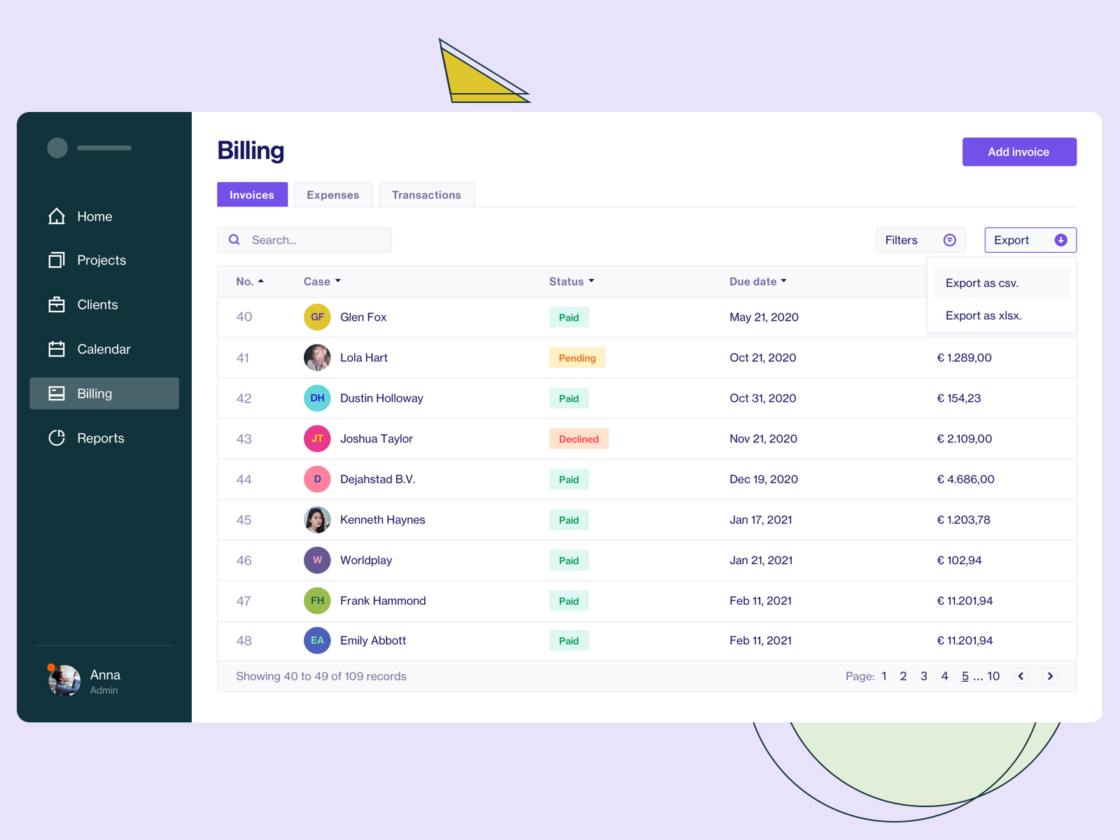 Billing page by Tetiana Anokhina on Dribbble