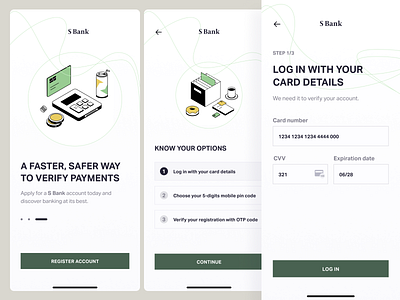 Onboarding banking screens banking isometric logo onboarding payments