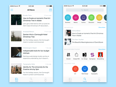 News Reader App Concept app concept ios ios app mobile news news app ui ux xcode