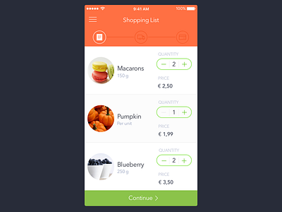 Shopping List delivery ecommerce food food retail ios ios app mobile app shopping shopping list ui ux wizard