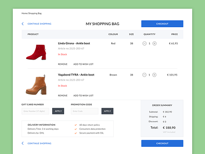 Daily UI - Shopping bag bag e commerce shop shopping shopping cart store ui ux webdesign website