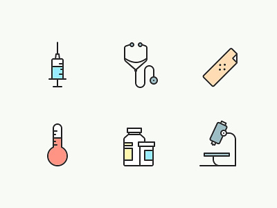 Medical Icons health icon set icons medical medicine microscope outline plaster science sketch temperature
