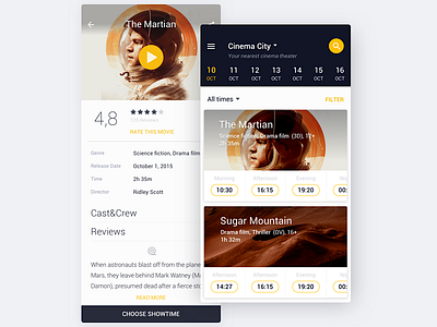 Movie Theatre app android app material movie sketch ui design ux design