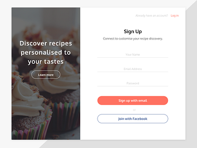 Sign Up Form clean daily ui email flat log in sign up ui design web web design