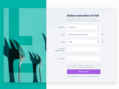 Online Reservation Form booking form form design form ui reservation ui ux design web form