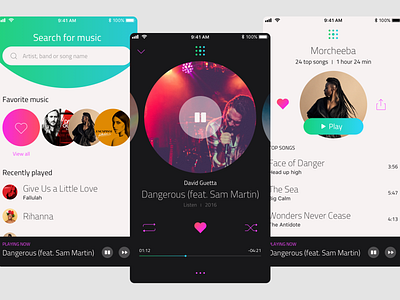 Music App clean daily ui ios mobile music app ui ui design