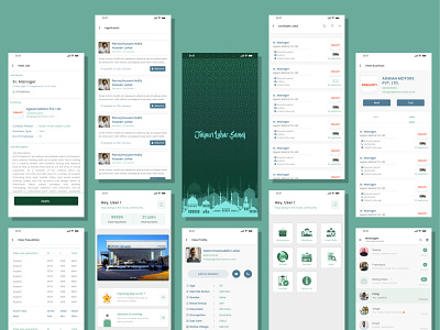 Muslim Community App - UI Screens businesses design donation members mobile app muslim community ui ux voting