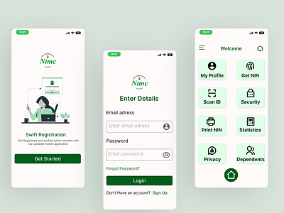 NIMC App Redesign app branding design illustration ui ux