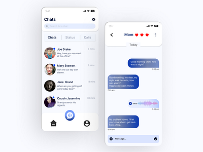 Daxt Chats app design ui ux