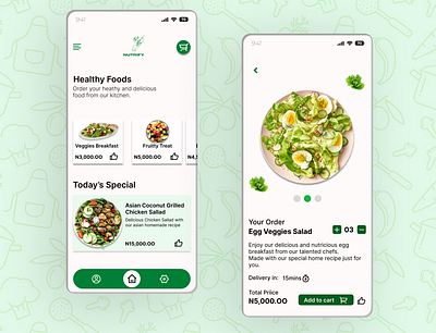 Nutrify app design ui ux