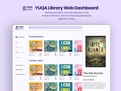 Yuqa Library Dashboard branding dashboard design illustration logo ui ux