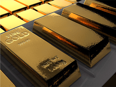 Gold bars on the conveyor gold