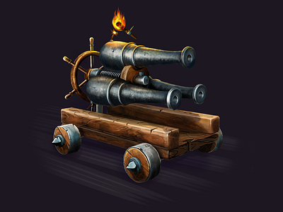 Triple cannon 3d cannon draw game illustration