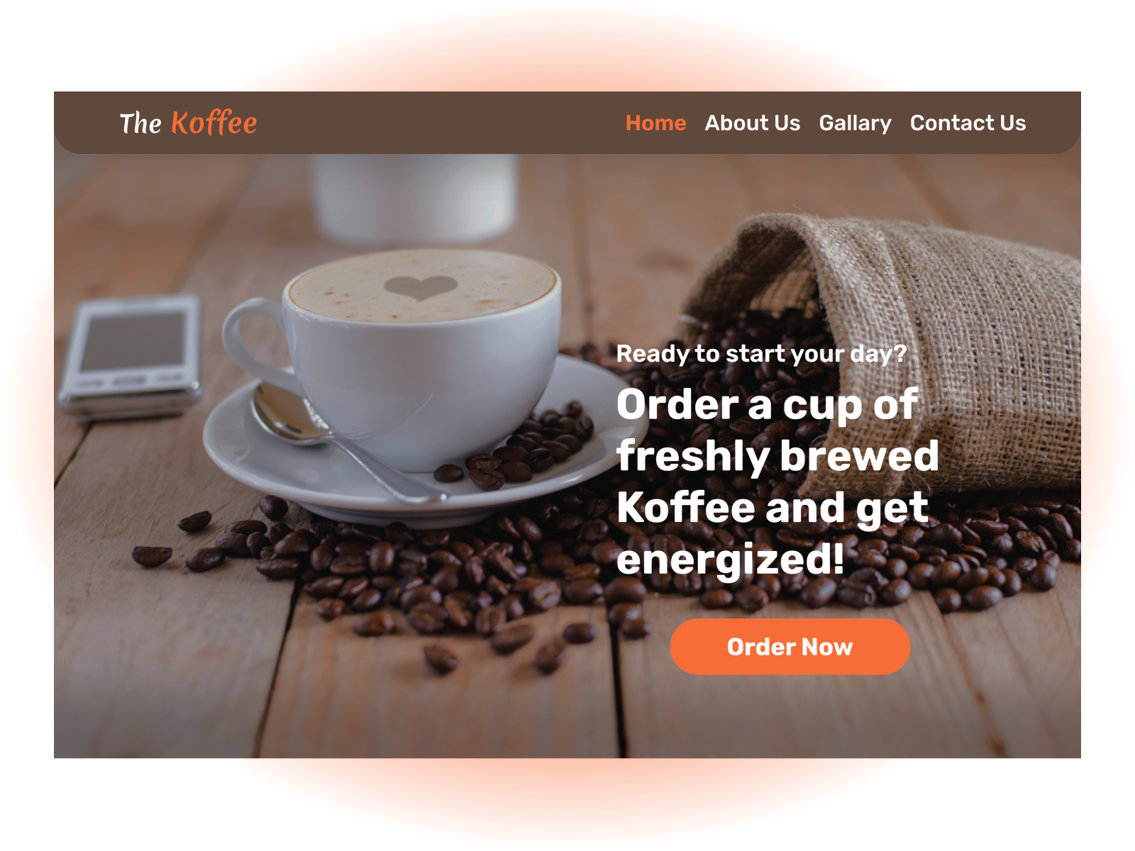 Hero section of a coffee hub by Foluso Ahiome on Dribbble
