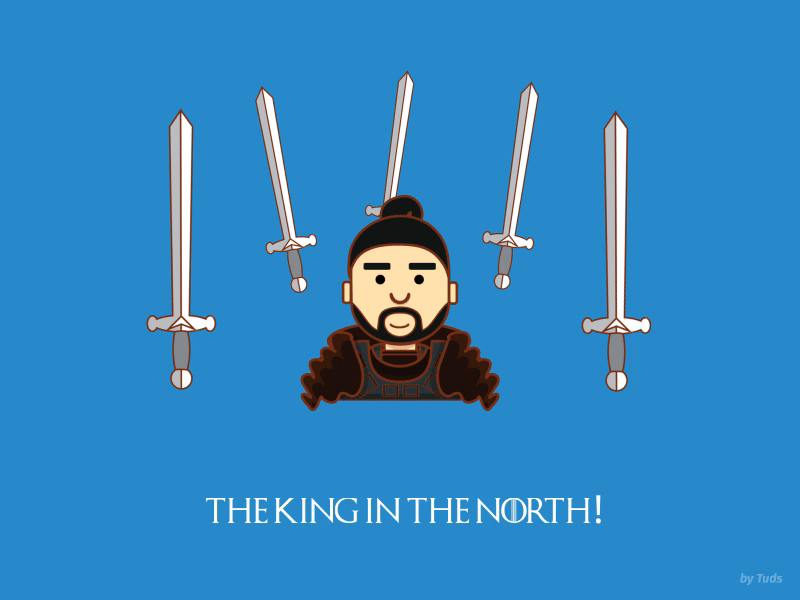 King in the North animation armor dribble game of thrones got honor john snow sword